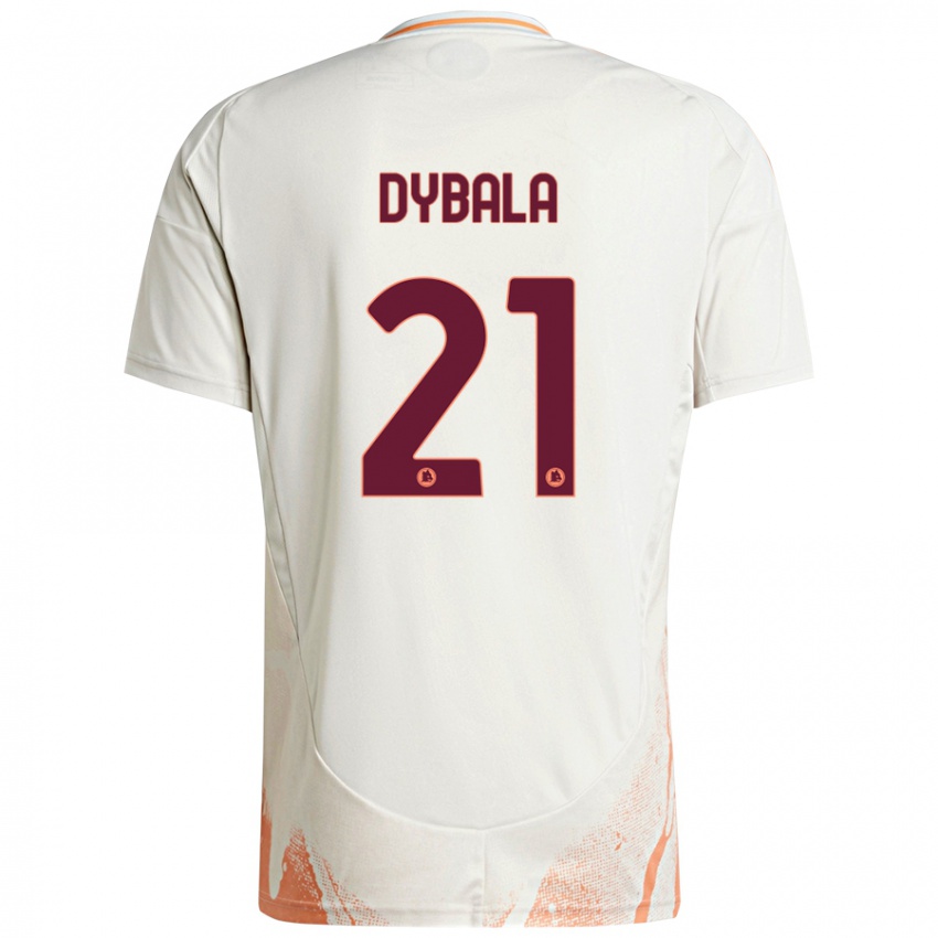 Niño Camiseta Paulo Dybala #21 Crema Blanco Naranja 2ª Equipación 2024/25 La Camisa Perú