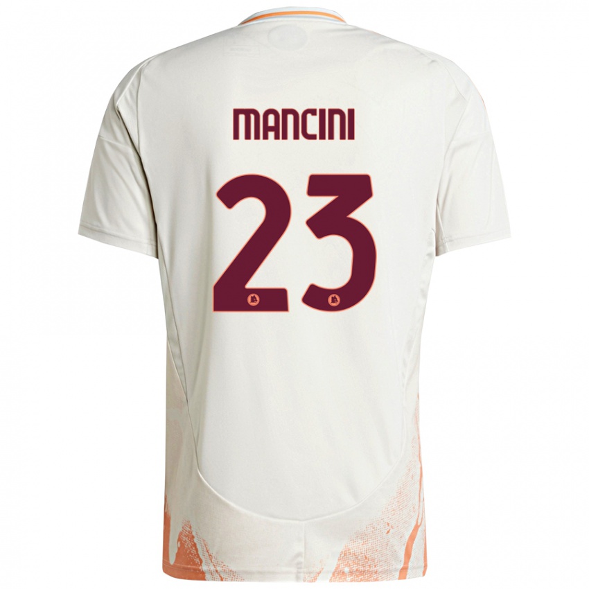 Niño Camiseta Gianluca Mancini #23 Crema Blanco Naranja 2ª Equipación 2024/25 La Camisa Perú