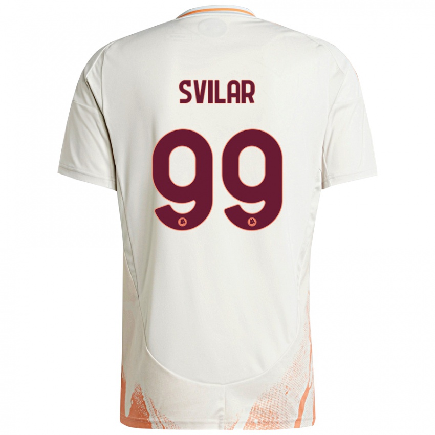 Niño Camiseta Mile Svilar #99 Crema Blanco Naranja 2ª Equipación 2024/25 La Camisa Perú