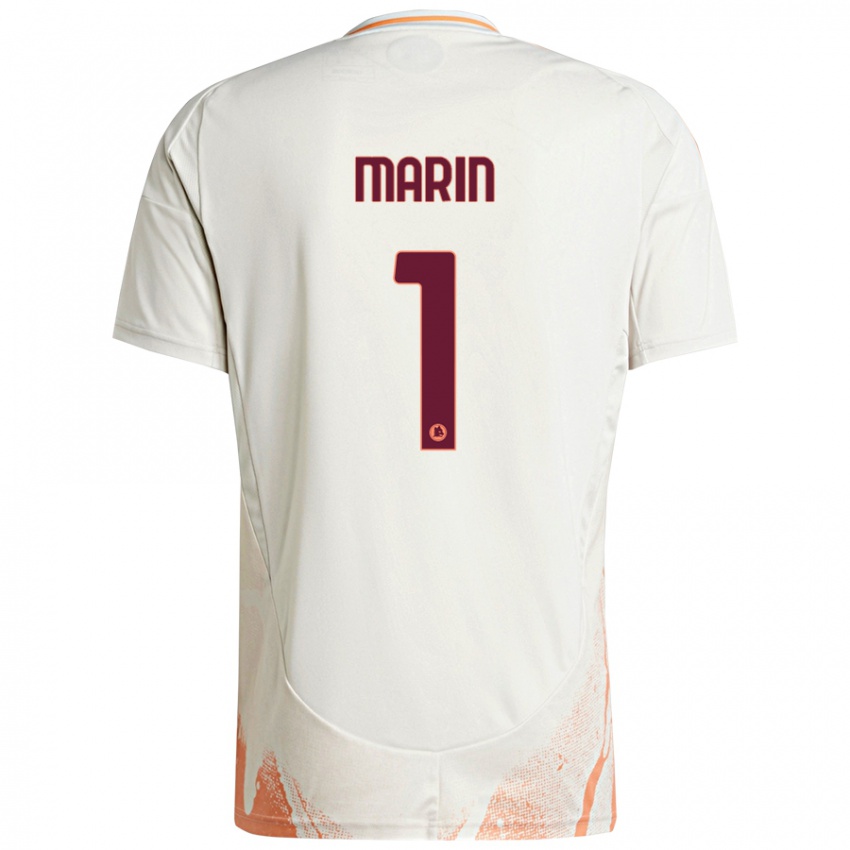 Niño Camiseta Renato Marin #1 Crema Blanco Naranja 2ª Equipación 2024/25 La Camisa Perú