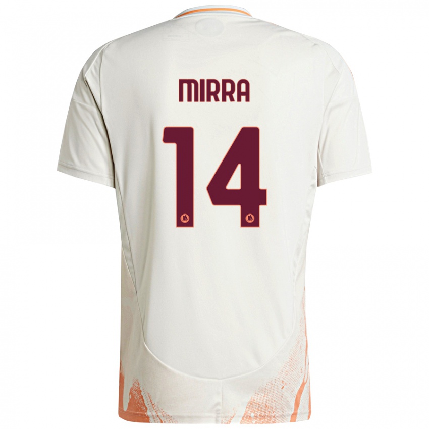 Niño Camiseta Jacopo Mirra #14 Crema Blanco Naranja 2ª Equipación 2024/25 La Camisa Perú