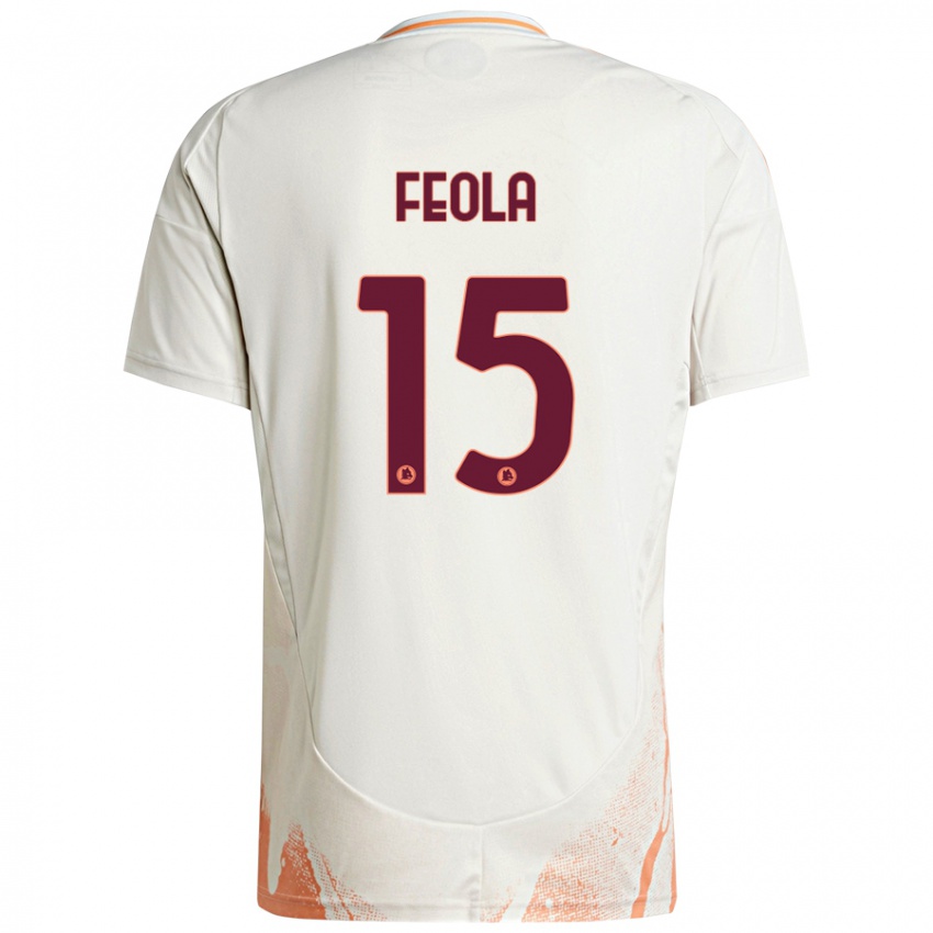 Niño Camiseta William Feola #15 Crema Blanco Naranja 2ª Equipación 2024/25 La Camisa Perú