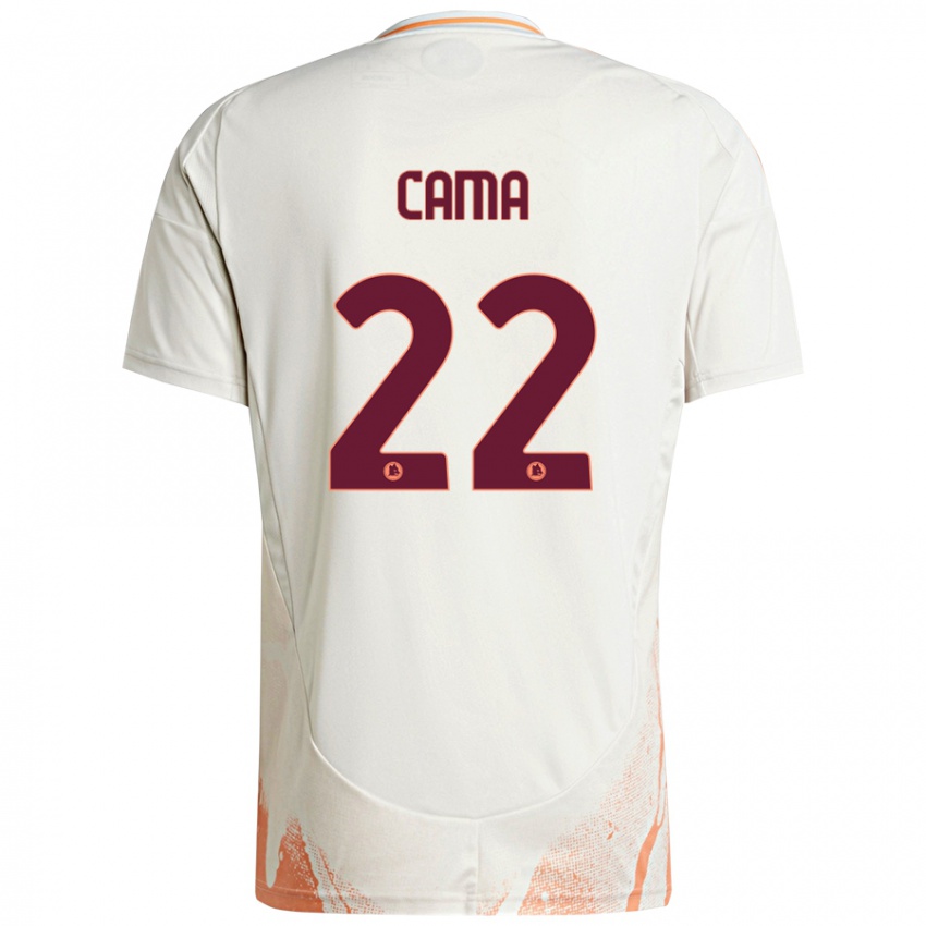 Niño Camiseta Cristian Cama #22 Crema Blanco Naranja 2ª Equipación 2024/25 La Camisa Perú