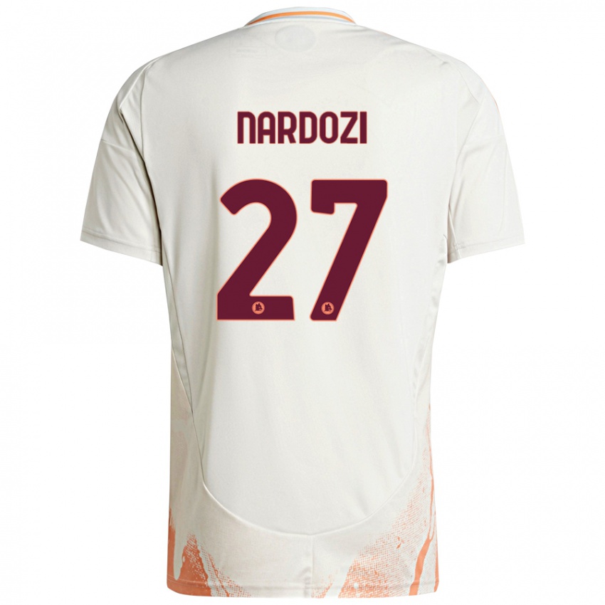 Niño Camiseta Manuel Nardozi #27 Crema Blanco Naranja 2ª Equipación 2024/25 La Camisa Perú