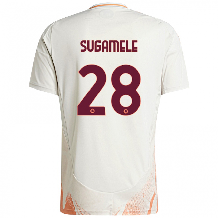 Niño Camiseta Alessandro Sugamele #28 Crema Blanco Naranja 2ª Equipación 2024/25 La Camisa Perú