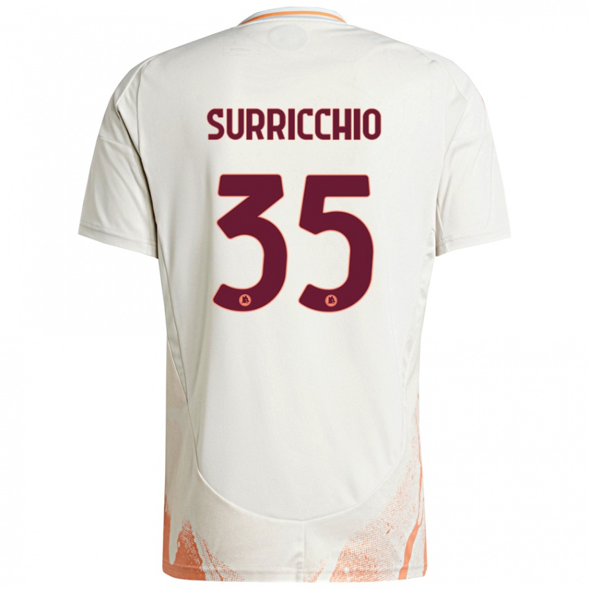 Niño Camiseta Jacopo Surricchio #35 Crema Blanco Naranja 2ª Equipación 2024/25 La Camisa Perú