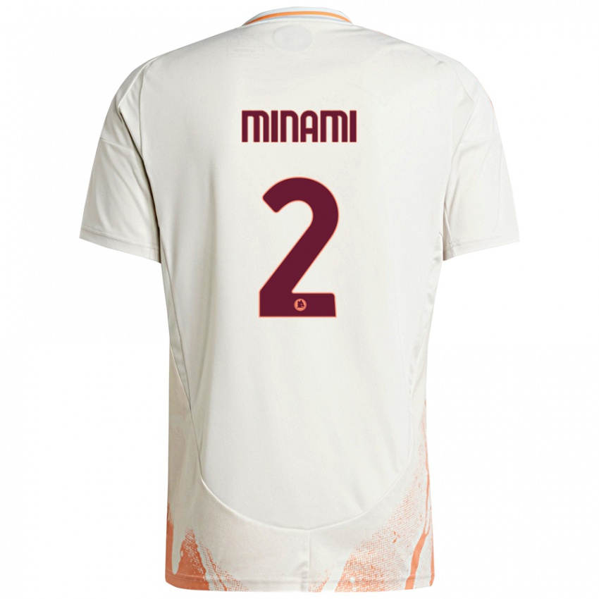 Niño Camiseta Moeka Minami #2 Crema Blanco Naranja 2ª Equipación 2024/25 La Camisa Perú