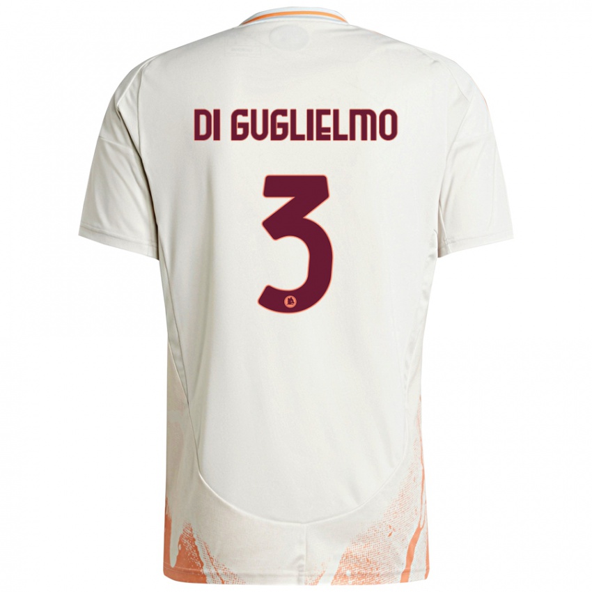 Niño Camiseta Lucia Di Guglielmo #3 Crema Blanco Naranja 2ª Equipación 2024/25 La Camisa Perú