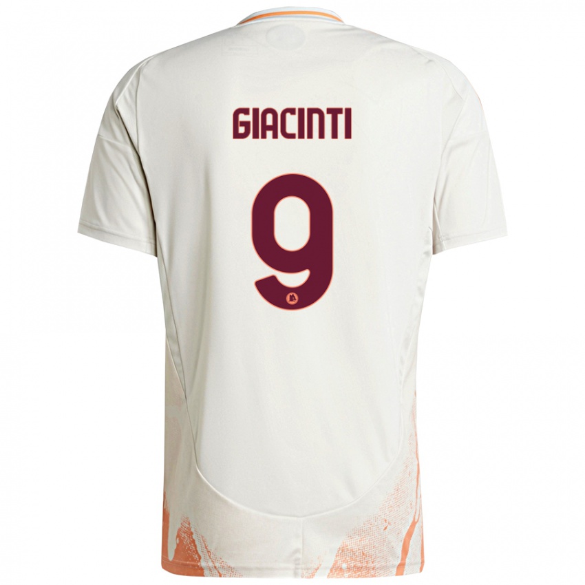 Niño Camiseta Valentina Giacinti #9 Crema Blanco Naranja 2ª Equipación 2024/25 La Camisa Perú