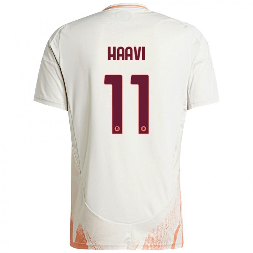 Niño Camiseta Emilie Haavi #11 Crema Blanco Naranja 2ª Equipación 2024/25 La Camisa Perú