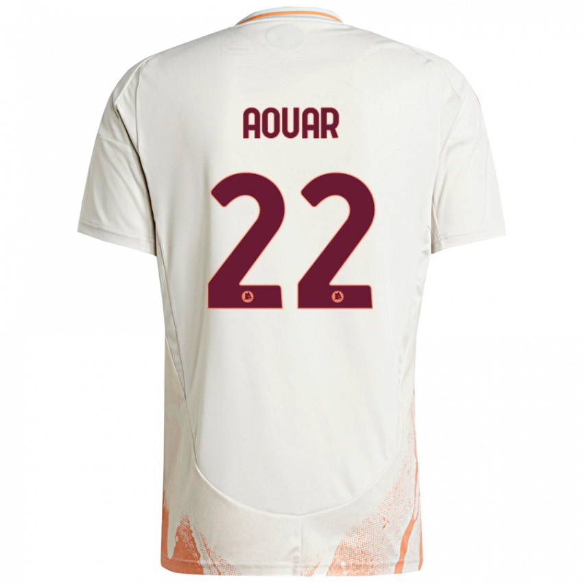 Niño Camiseta Houssem Aouar #22 Crema Blanco Naranja 2ª Equipación 2024/25 La Camisa Perú