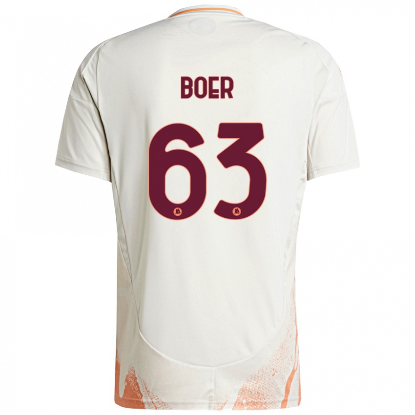 Niño Camiseta Pietro Boer #63 Crema Blanco Naranja 2ª Equipación 2024/25 La Camisa Perú