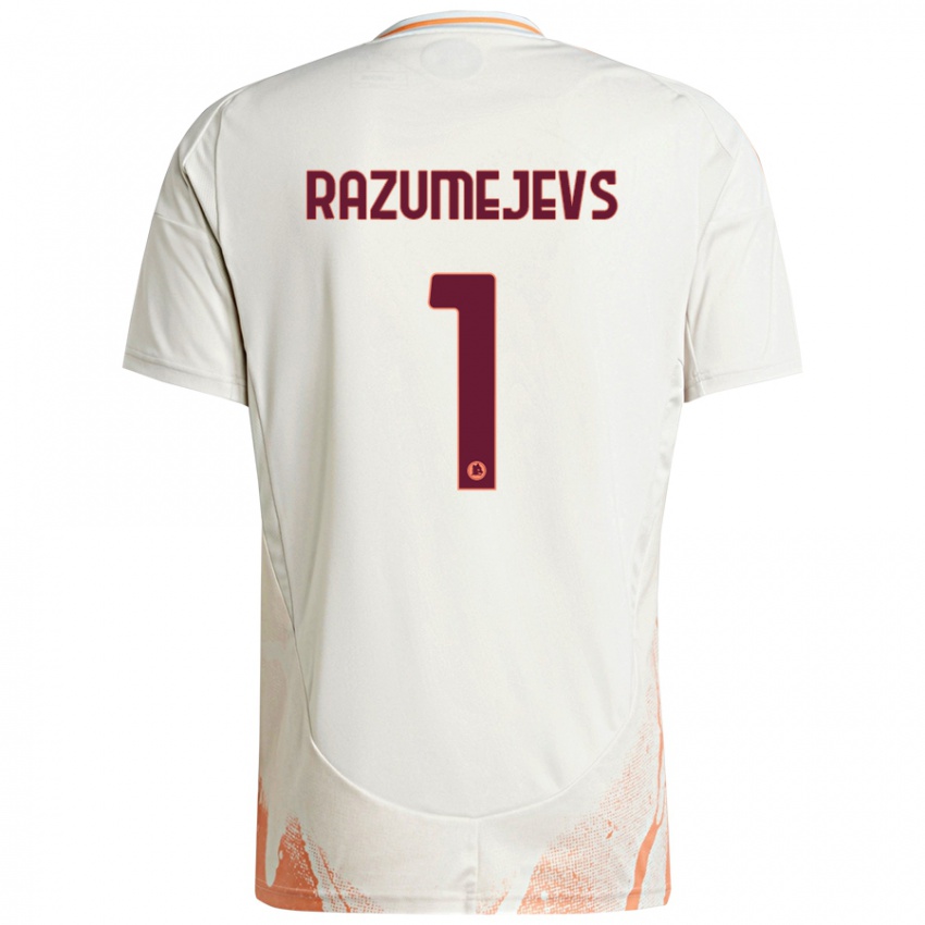 Niño Camiseta Vladislavs Razumejevs #1 Crema Blanco Naranja 2ª Equipación 2024/25 La Camisa Perú