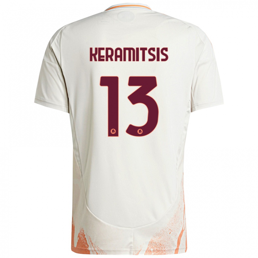 Niño Camiseta Dimitrios Keramitsis #13 Crema Blanco Naranja 2ª Equipación 2024/25 La Camisa Perú