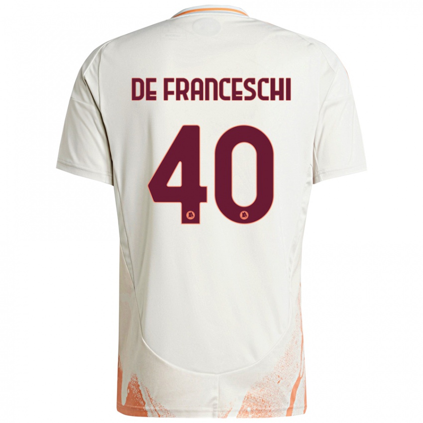 Niño Camiseta Leonardo De Franceschi #40 Crema Blanco Naranja 2ª Equipación 2024/25 La Camisa Perú