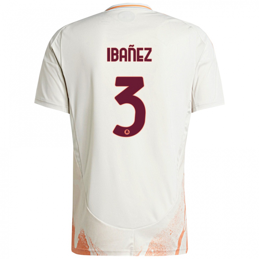 Niño Camiseta Roger Ibanez #3 Crema Blanco Naranja 2ª Equipación 2024/25 La Camisa Perú