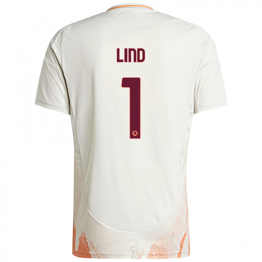 Niño Camiseta Emma Lind #1 Crema Blanco Naranja 2ª Equipación 2024/25 La Camisa Perú