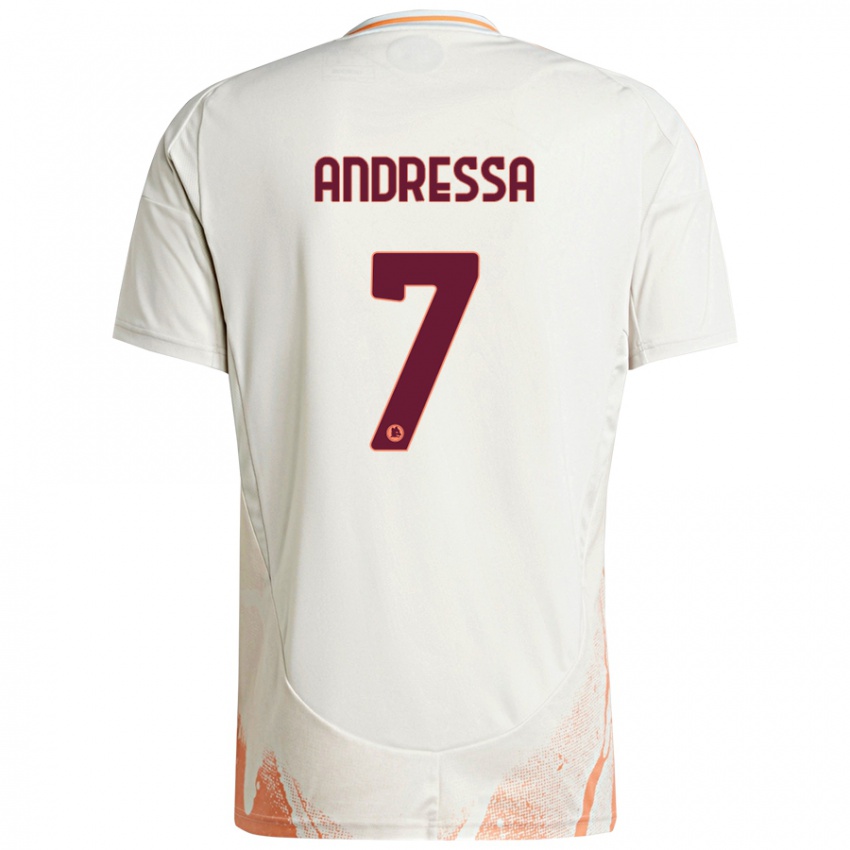 Niño Camiseta Andressa #7 Crema Blanco Naranja 2ª Equipación 2024/25 La Camisa Perú