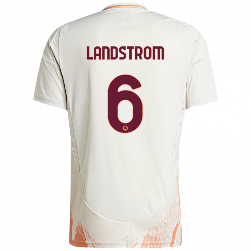 Niño Camiseta Elin Landstrom #6 Crema Blanco Naranja 2ª Equipación 2024/25 La Camisa Perú