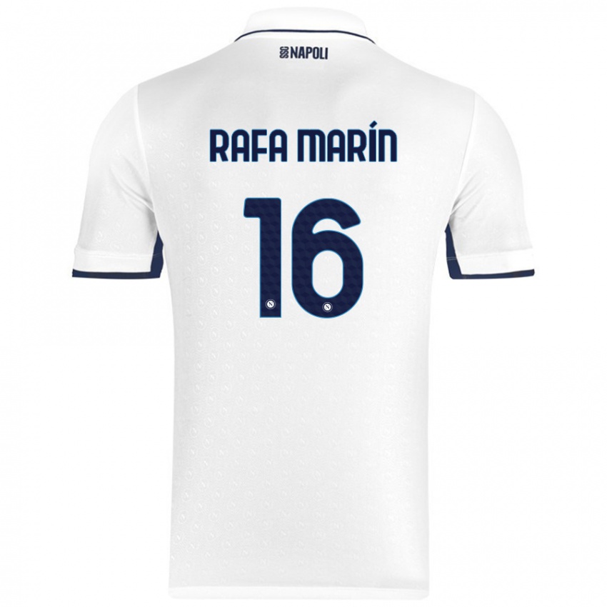 Niño Camiseta Rafa Marín #16 Blanco Azul Real 2ª Equipación 2024/25 La Camisa Perú