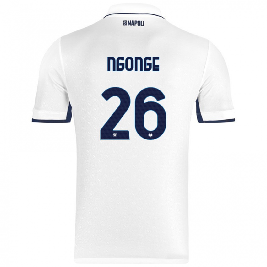 Niño Camiseta Cyril Ngonge #26 Blanco Azul Real 2ª Equipación 2024/25 La Camisa Perú