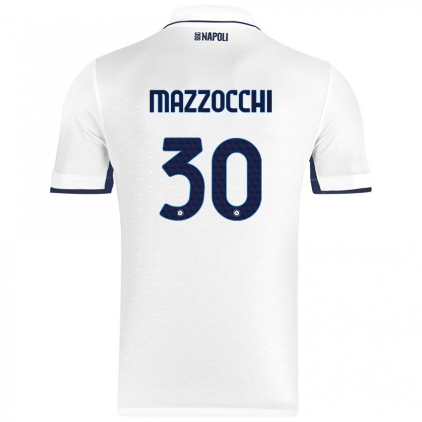 Niño Camiseta Pasquale Mazzocchi #30 Blanco Azul Real 2ª Equipación 2024/25 La Camisa Perú