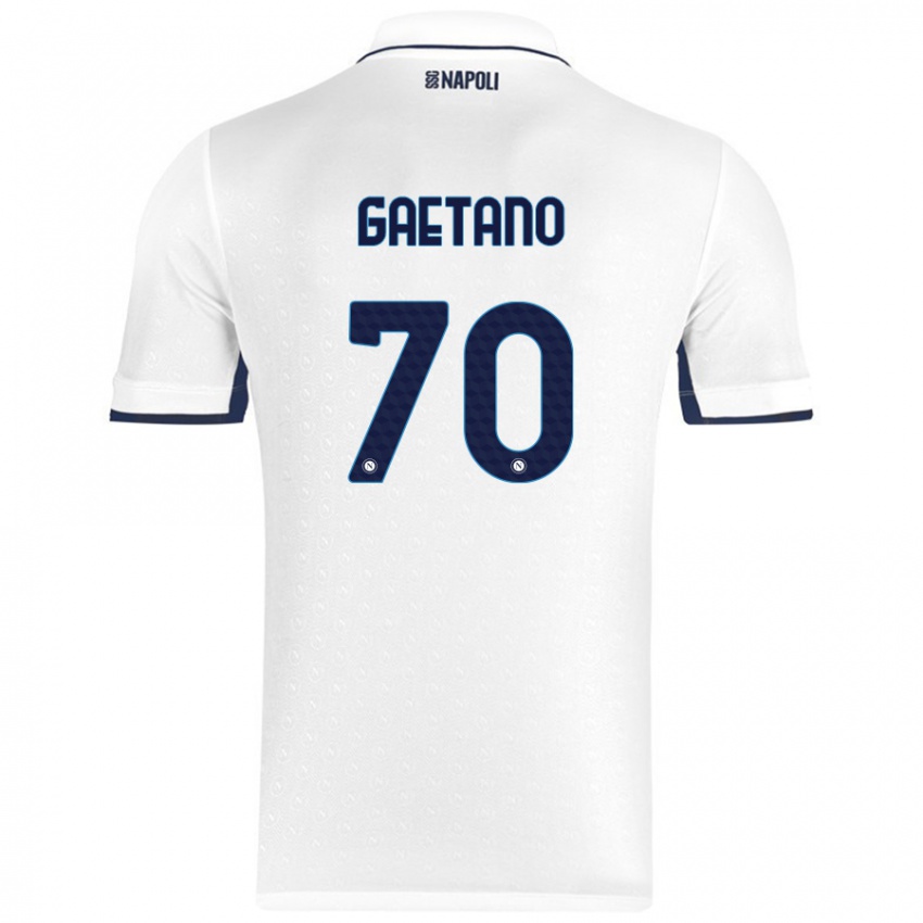 Niño Camiseta Gianluca Gaetano #70 Blanco Azul Real 2ª Equipación 2024/25 La Camisa Perú