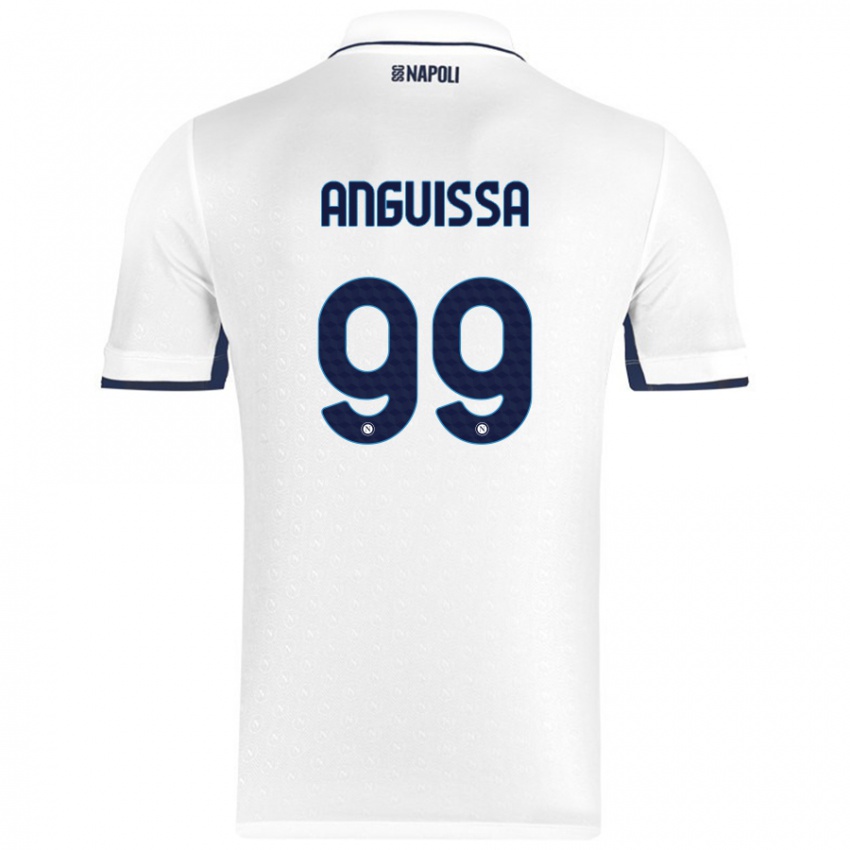 Niño Camiseta Andre Zambo Anguissa #99 Blanco Azul Real 2ª Equipación 2024/25 La Camisa Perú