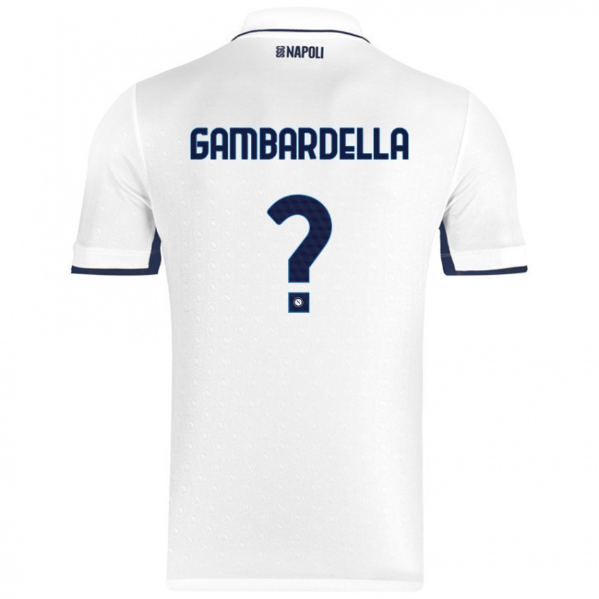 Niño Camiseta Vittorio Gambardella #0 Blanco Azul Real 2ª Equipación 2024/25 La Camisa Perú