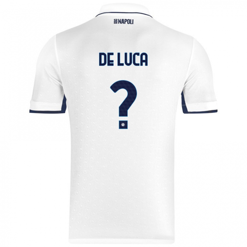 Niño Camiseta Alfonso De Luca #0 Blanco Azul Real 2ª Equipación 2024/25 La Camisa Perú