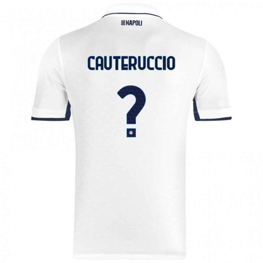 Niño Camiseta Walter Cauteruccio #0 Blanco Azul Real 2ª Equipación 2024/25 La Camisa Perú