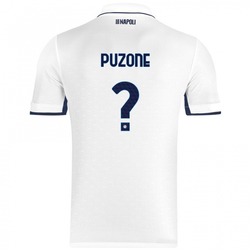 Niño Camiseta Mattia Puzone #0 Blanco Azul Real 2ª Equipación 2024/25 La Camisa Perú