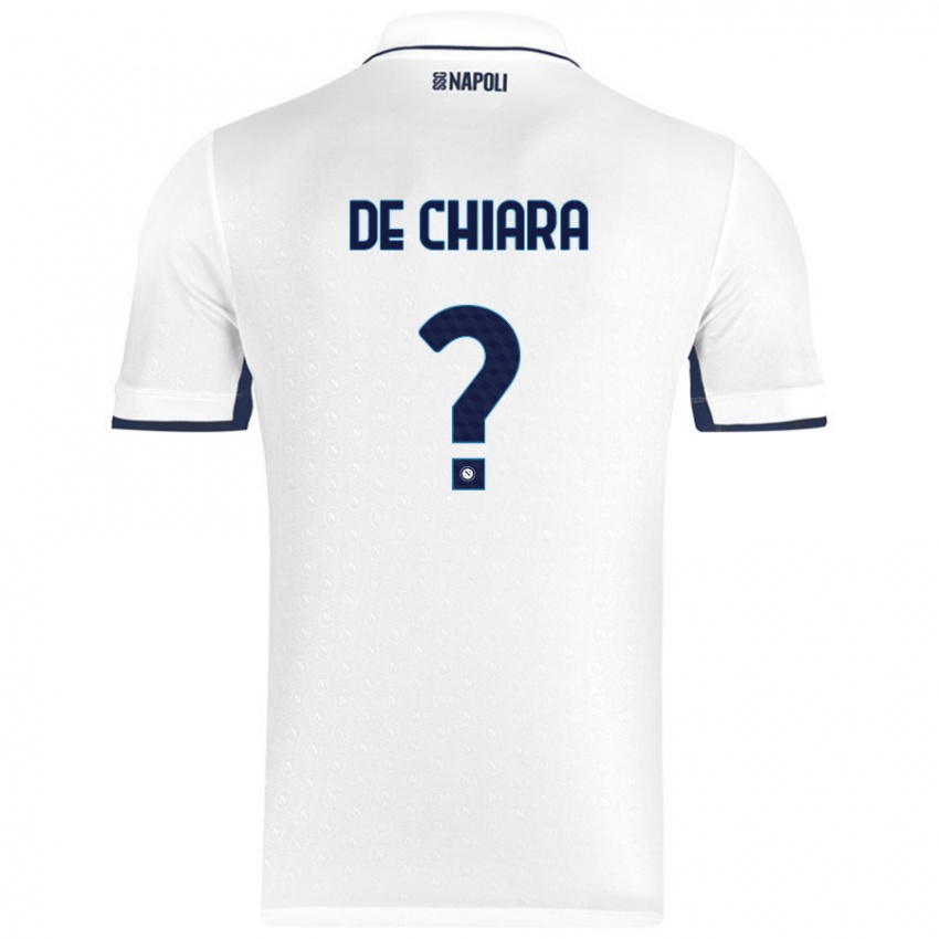 Niño Camiseta Emmanuele De Chiara #0 Blanco Azul Real 2ª Equipación 2024/25 La Camisa Perú