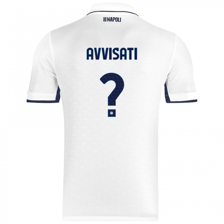 Niño Camiseta Domenico Avvisati #0 Blanco Azul Real 2ª Equipación 2024/25 La Camisa Perú