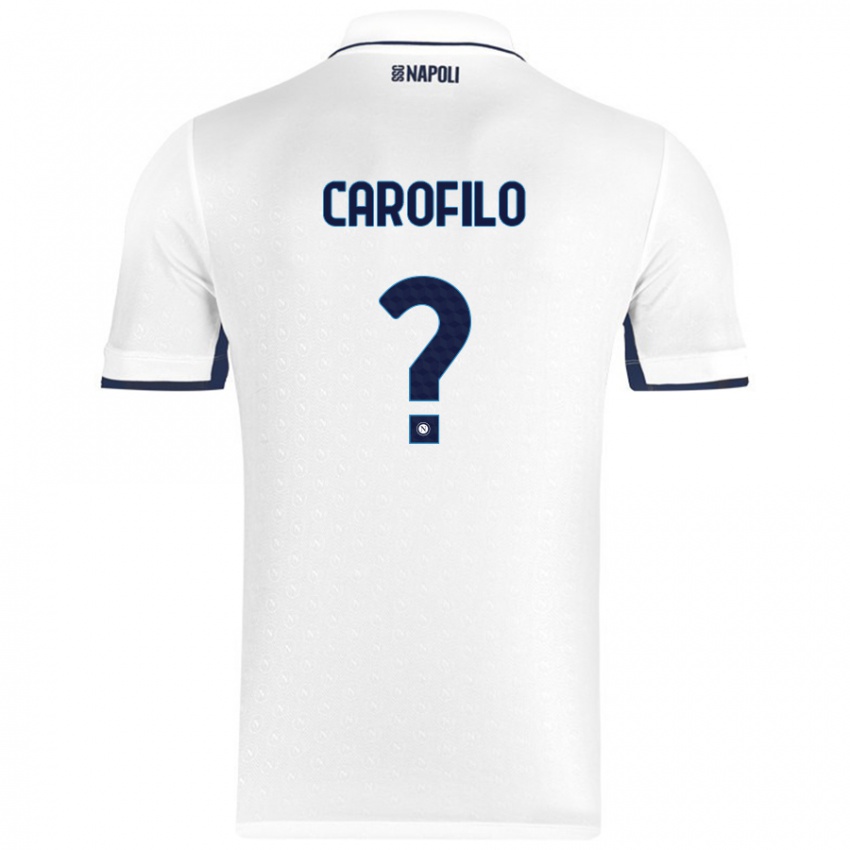 Niño Camiseta Salvatore Carofilo #0 Blanco Azul Real 2ª Equipación 2024/25 La Camisa Perú