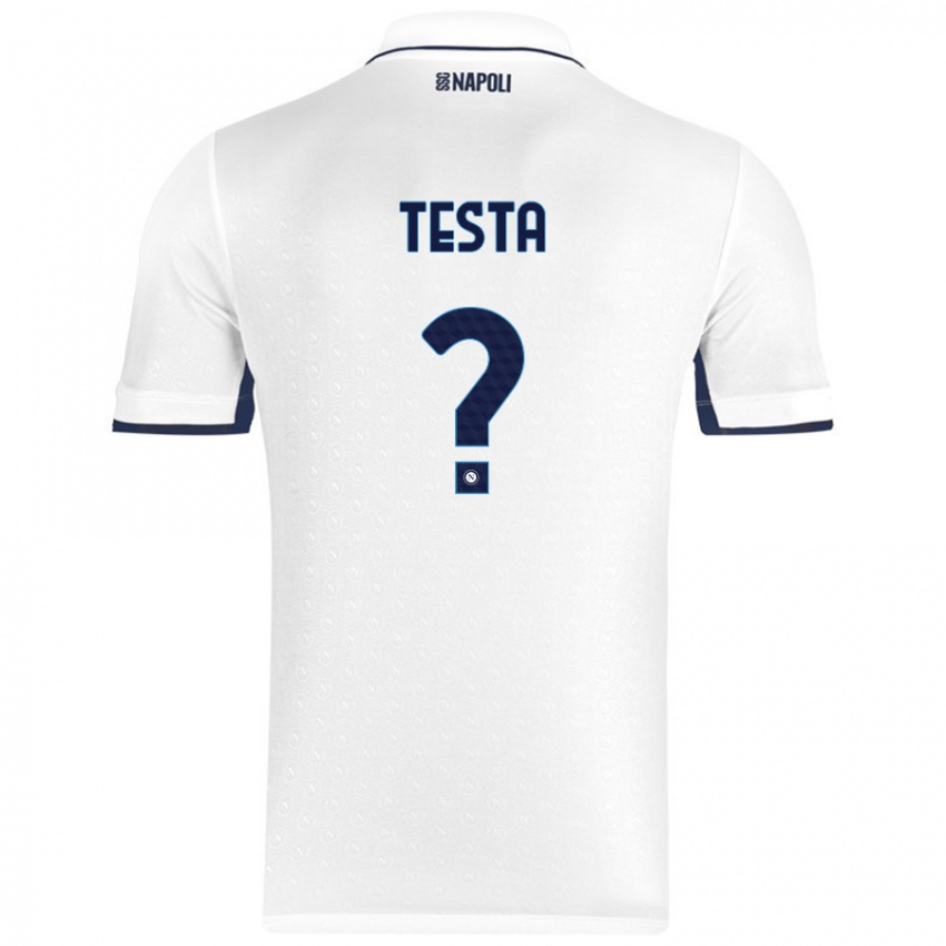 Niño Camiseta Vincenzo Testa #0 Blanco Azul Real 2ª Equipación 2024/25 La Camisa Perú