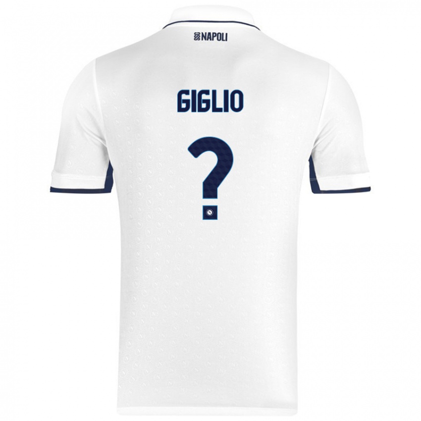 Niño Camiseta Angelo Giglio #0 Blanco Azul Real 2ª Equipación 2024/25 La Camisa Perú