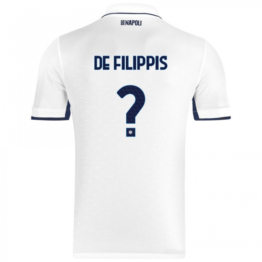 Niño Camiseta Antonio De Filippis #0 Blanco Azul Real 2ª Equipación 2024/25 La Camisa Perú