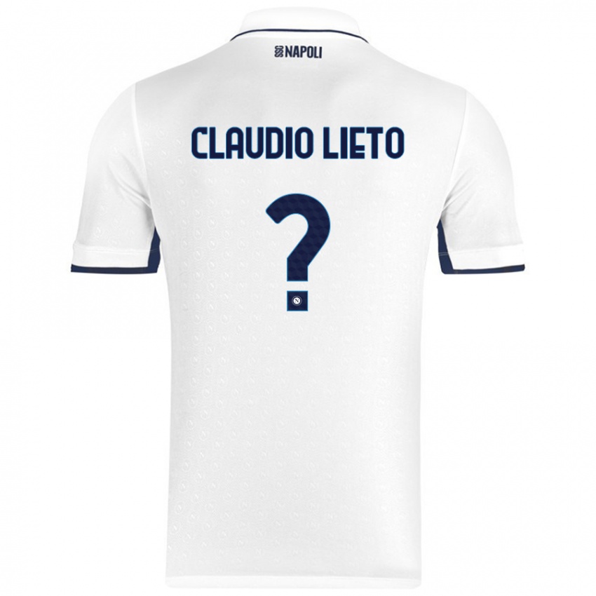 Niño Camiseta Claudio Lieto #0 Blanco Azul Real 2ª Equipación 2024/25 La Camisa Perú