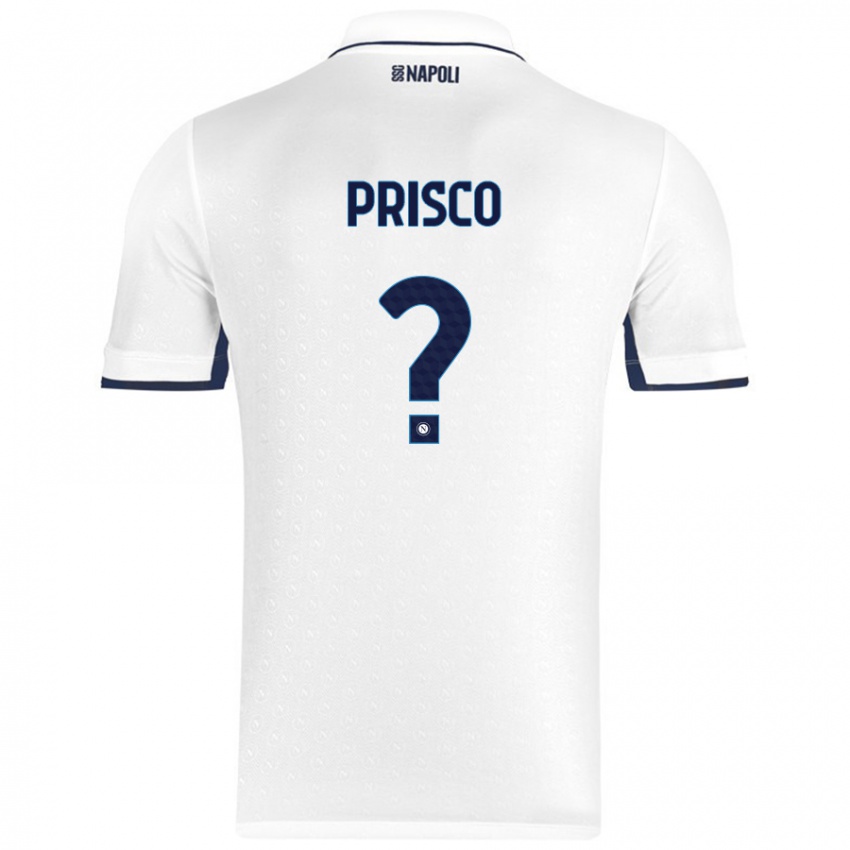 Niño Camiseta Vincenzo Prisco #0 Blanco Azul Real 2ª Equipación 2024/25 La Camisa Perú