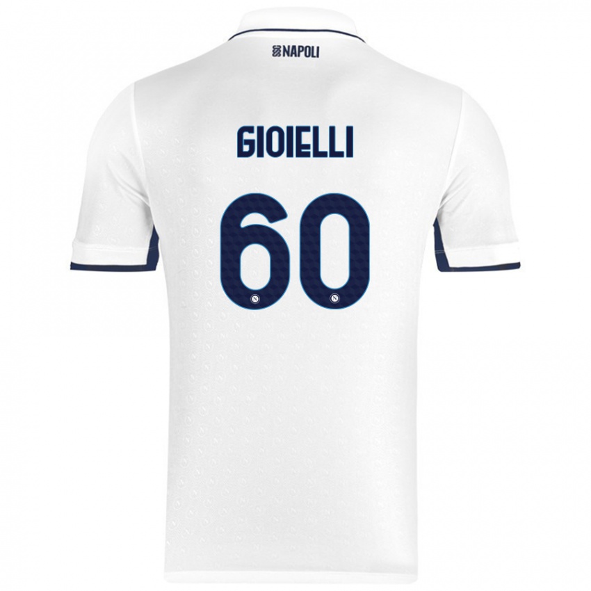 Niño Camiseta Francesco Gioielli #60 Blanco Azul Real 2ª Equipación 2024/25 La Camisa Perú