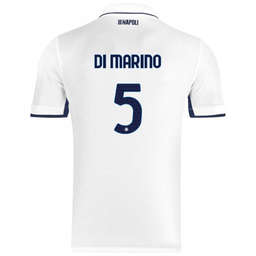 Niño Camiseta Paola Di Marino #5 Blanco Azul Real 2ª Equipación 2024/25 La Camisa Perú