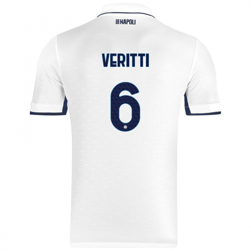 Niño Camiseta Federica Veritti #6 Blanco Azul Real 2ª Equipación 2024/25 La Camisa Perú