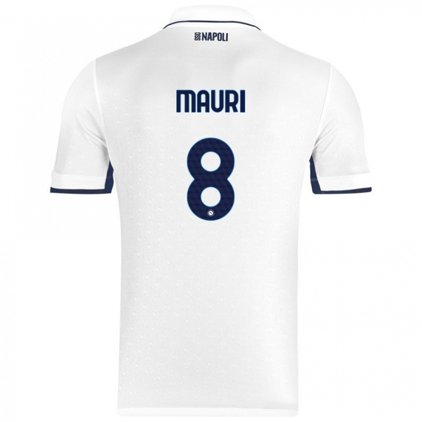 Niño Camiseta Claudia Mauri #8 Blanco Azul Real 2ª Equipación 2024/25 La Camisa Perú