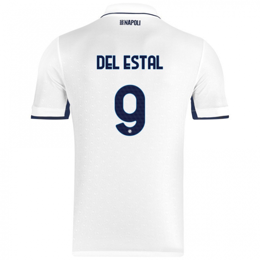 Niño Camiseta Eli Del Estal #9 Blanco Azul Real 2ª Equipación 2024/25 La Camisa Perú