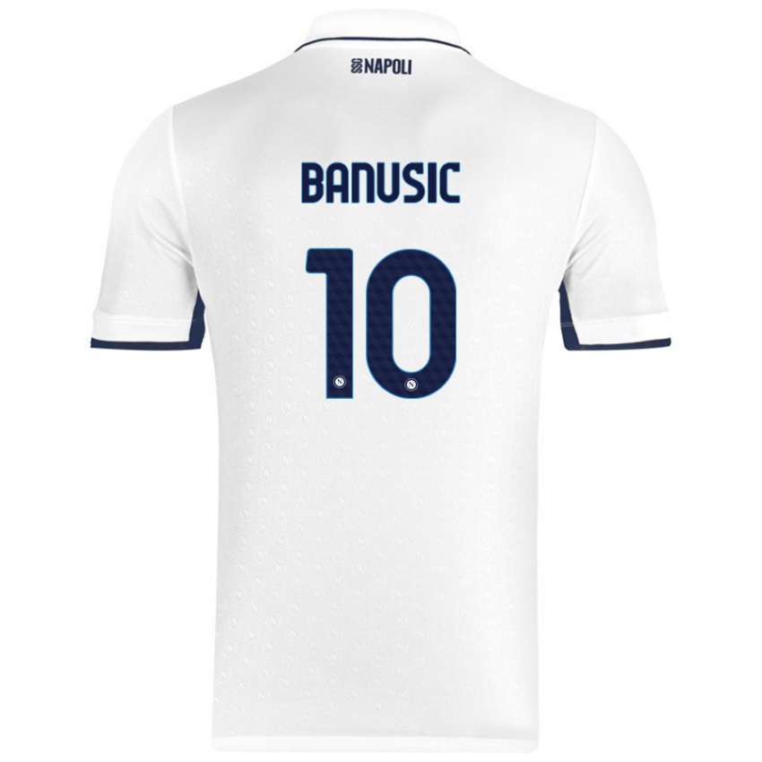 Niño Camiseta Marija Banušić #10 Blanco Azul Real 2ª Equipación 2024/25 La Camisa Perú