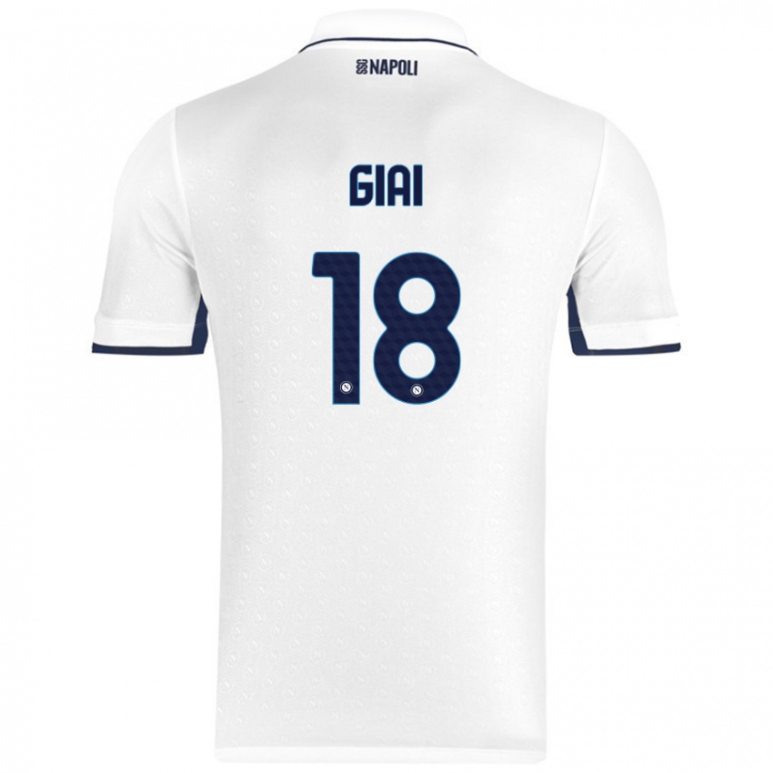 Niño Camiseta Alice Giai #18 Blanco Azul Real 2ª Equipación 2024/25 La Camisa Perú