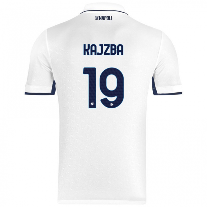 Niño Camiseta Nina Kajzba #19 Blanco Azul Real 2ª Equipación 2024/25 La Camisa Perú