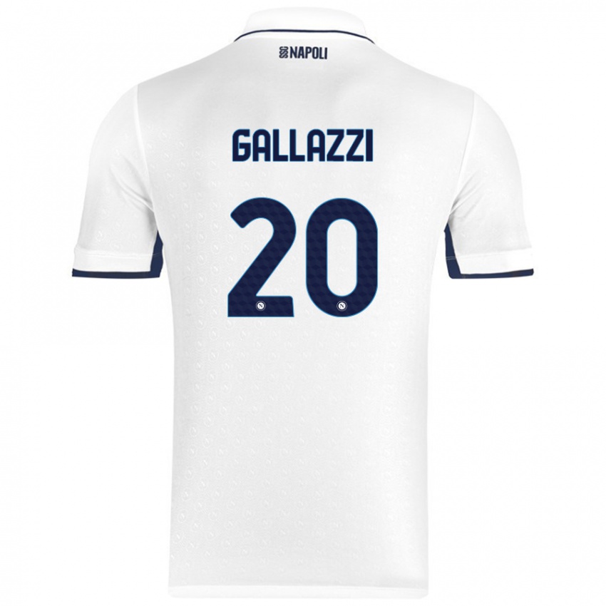 Niño Camiseta Valentina Gallazzi #20 Blanco Azul Real 2ª Equipación 2024/25 La Camisa Perú