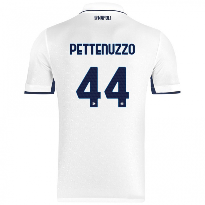 Niño Camiseta Tecla Pettenuzzo #44 Blanco Azul Real 2ª Equipación 2024/25 La Camisa Perú